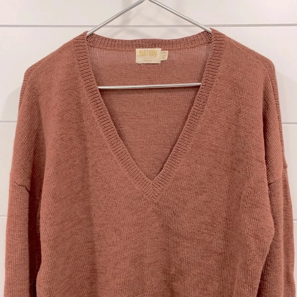 Nation LTD Bijou Adobe Pink Alpaca Blend Sweater Size XS - Picture 6 of 15